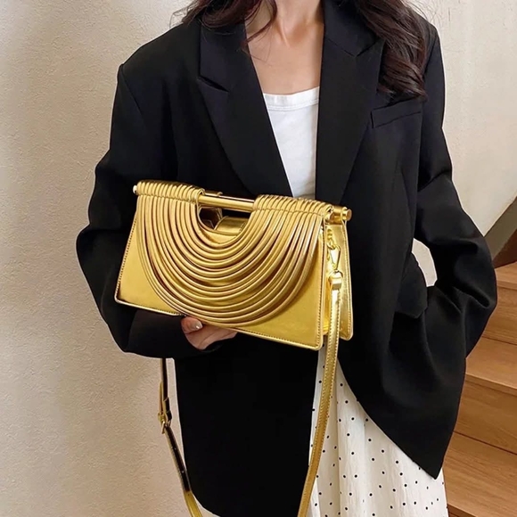 Elegant Gold Women's Clutch - Picture 3 of 3